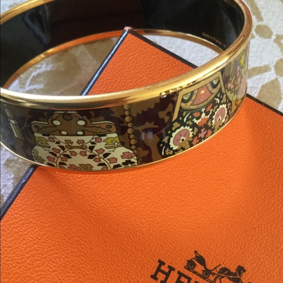 Hermes Jewelry - Hermes Enamel Floral pocketbook Bangle Bracelet